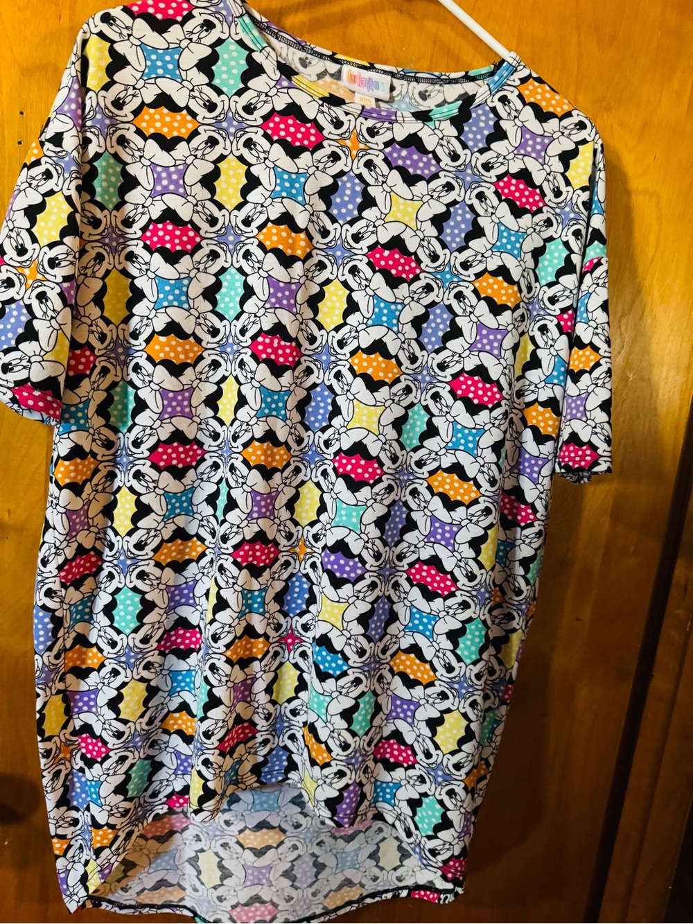 LuLaRoe Multicolor Short-Sleeve Tee with Polka Dot Motif